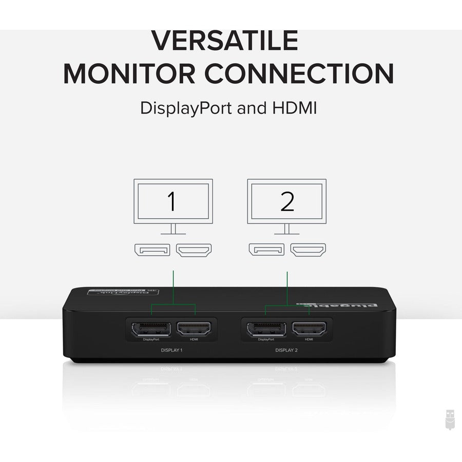 Plugable 4K DisplayPort and HDMI Dual Monitor Adapter for USB 3.0 and USB-C USBC-6950U