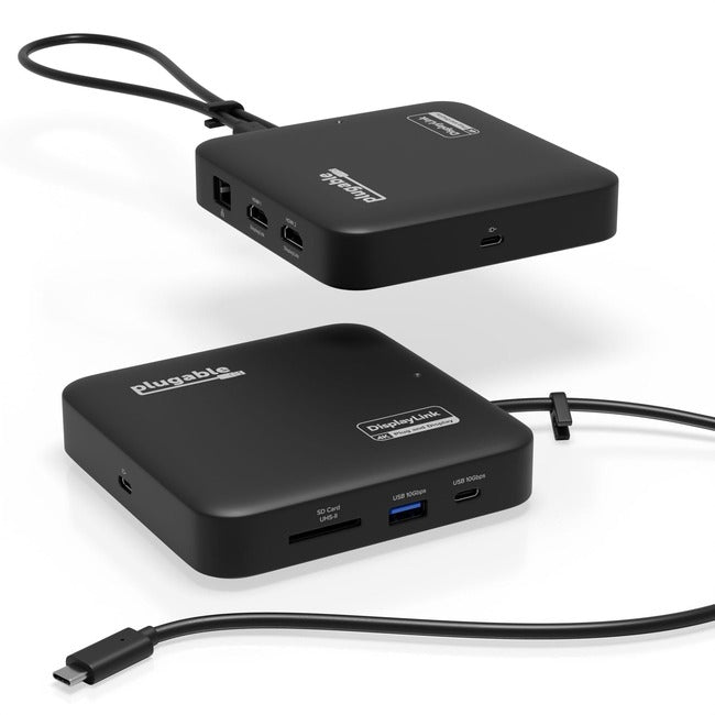 Plugable 7-in-1 USB C Docking Station Dual Monitor - Dual HDMI Dock is Compatible with Mac and Windows USBC-6950PDZ