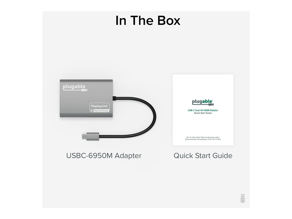 Plugable - Adapter - 24 pin USB-C male to HDMI female - 4K60Hz (3840 x 2160) support USBC-6950M
