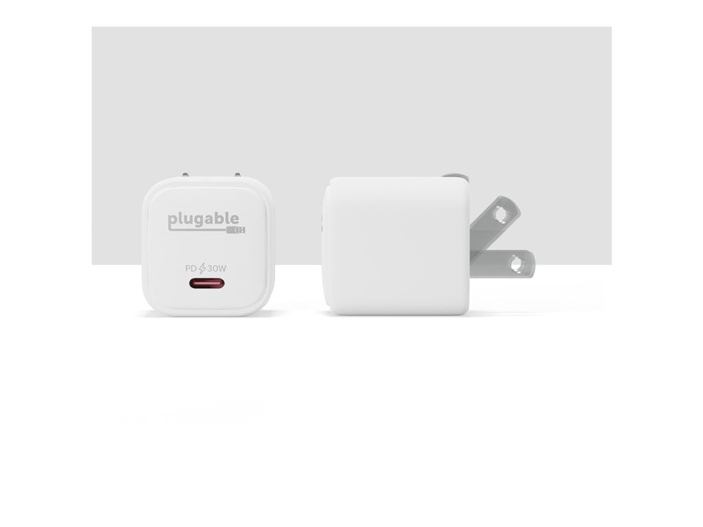 Plugable - Power adapter - GaN - 30 Watt - white (pack of 3) PS-30C1W-3X