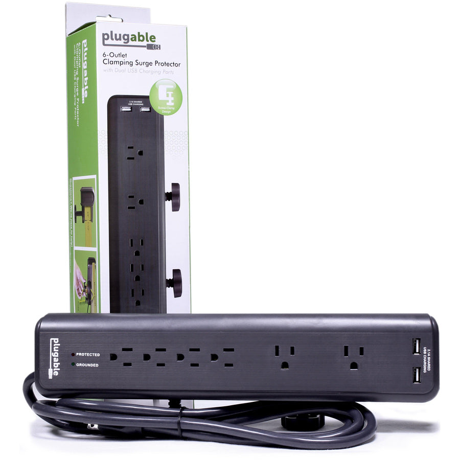Plugable Ps6-Usb2Dc 6 Ac Outlet,Surge Protector