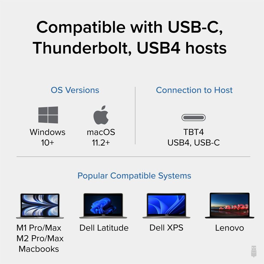 Plugable Thunderbolt 4 Dock with 100W Charging, Thunderbolt Certified, 3x Thunderbolt