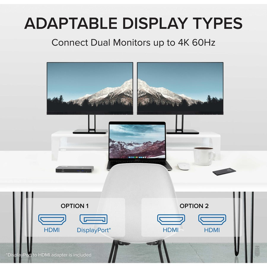 Plugable Thunderbolt Dock - 40Gbps and USB C Docking Station with 96W Charging TBT3-UDC3