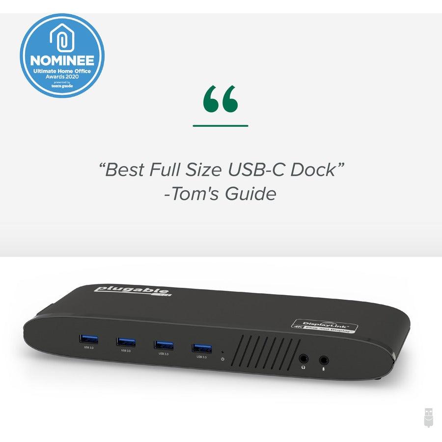 Plugable USB 3.0 Dual 4K Display Horizontal Docking Station with DisplayPort and HDMI for Windows and Mac UD-6950H