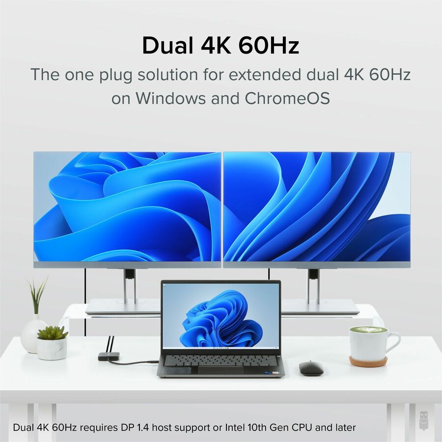 Plugable USB C to HDMI Adapter for Dual Monitors - 4K 60Hz USB C Hub for Windows and