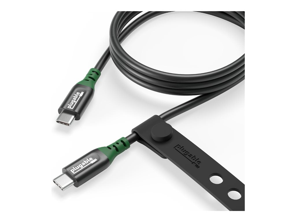 Plugable - USB cable - 24 pin USB-C (M) to 24 pin USB-C (M) - USB 3.2 Gen 2x2 / DisplayPort 1.4 (Alt Mode) - 48 V - 5 A - 3.3 USBC-240W-1M