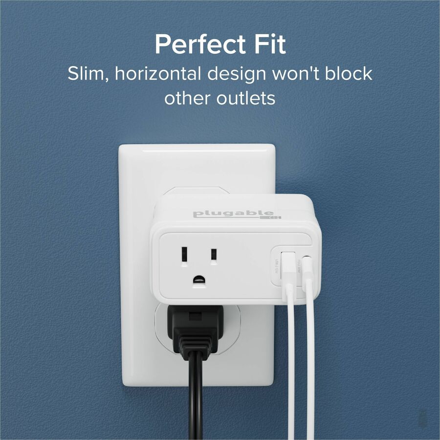 Plugable Wall Outlet Extender with 1x USB-C and 1x USB, 32W USB C Charger Block - USBC