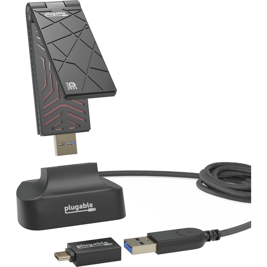 Plugable WiFi 6 USB WiFi Adapter for Desktop PC and Laptops, AX1800 USB 3.0 and USB C -