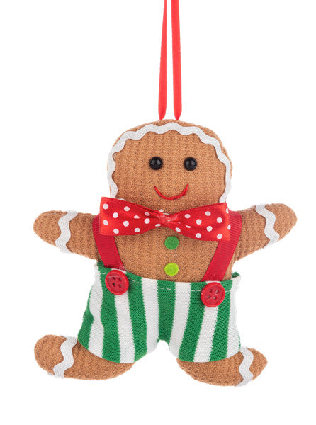 Plush Gingerbread Character - 5 Inch - Green Striped Overalls