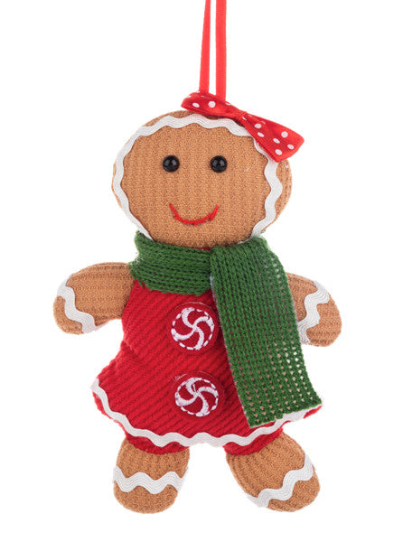 Plush Gingerbread Character - 5 Inch - Red Dress