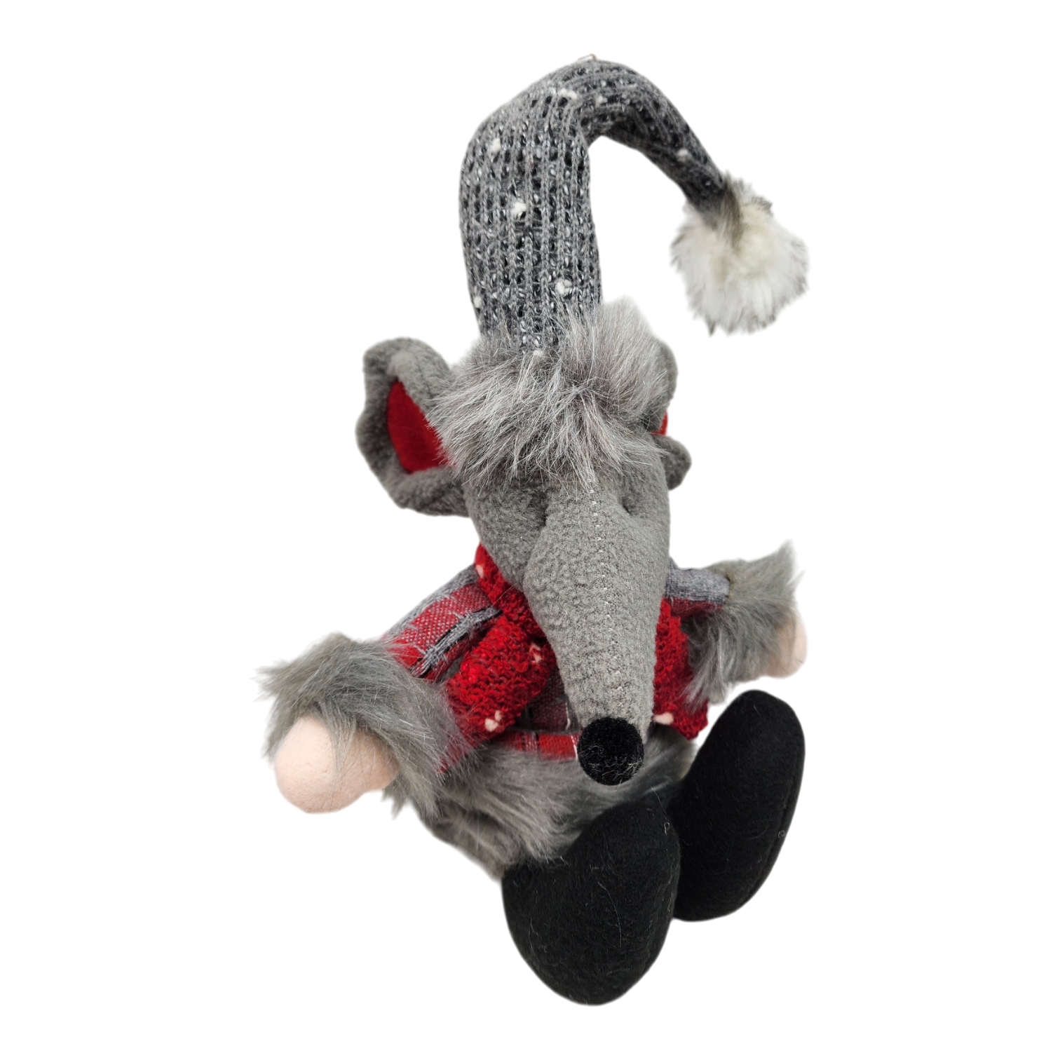 Plush Sitting Mouse - 16 Inch - Grey Hat
