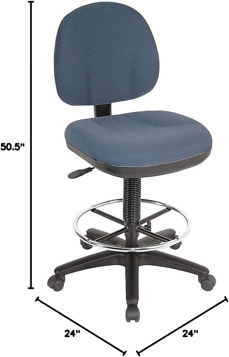 Pneumatic Adjustable Multi Task Stool Blue Ergonomic Back