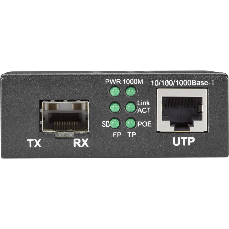 PoE+ Gigabit Media Converter - Black Box LGC215A-R2 Fiber SFP | TechSoft