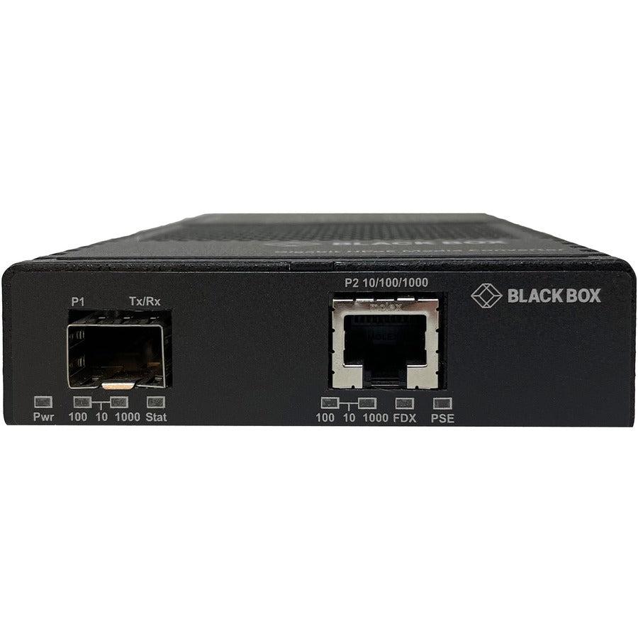 PoE++ Media Converter - Gigabit Ethernet Industrial Fiber SFP | Black Box LGC5700A