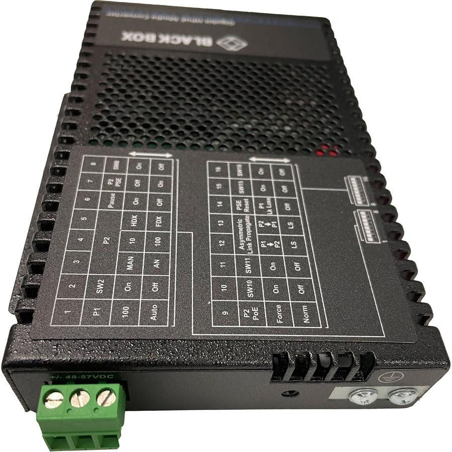 PoE++ Media Converter - Gigabit Ethernet Industrial Fiber SFP | Black Box LGC5700A