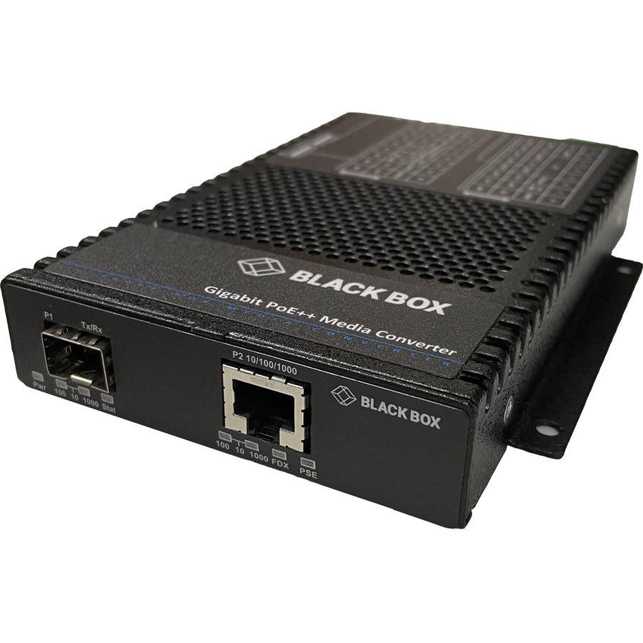 PoE++ Media Converter - Gigabit Ethernet Industrial Fiber SFP | Black Box LGC5700A