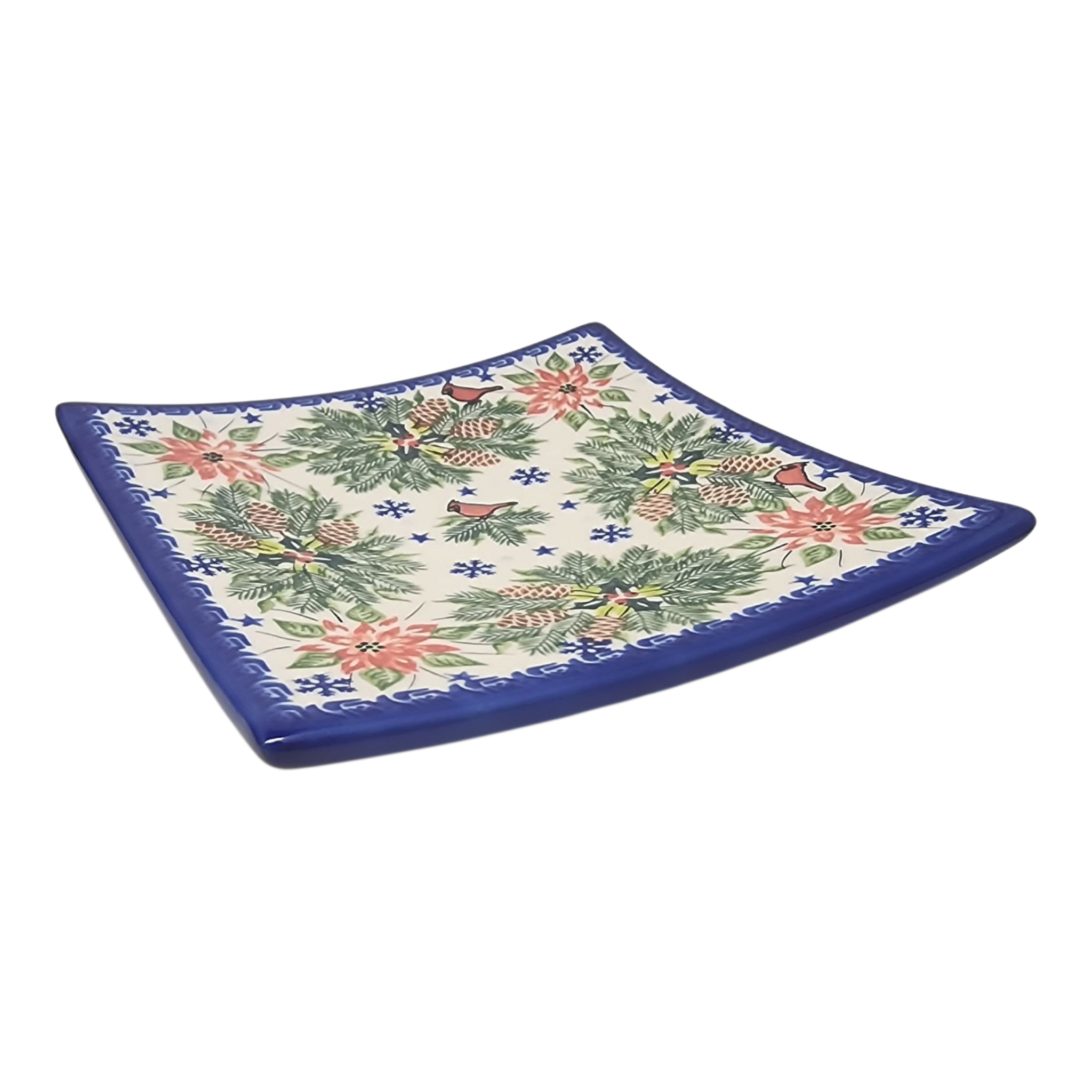 Polish Pottery Toffi Plate - Holiday Harmony Pattern