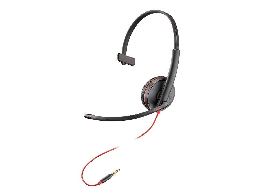 Poly Blackwire 3215 - Headset - on-ear - wired - 3.5 mm jack - black - Certified for Skype for Business, Avaya