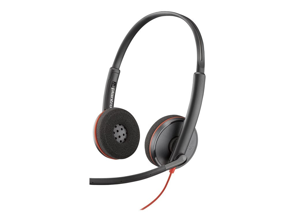 Poly Blackwire 3220 - Blackwire 3200 Series - headset - on-ear - wired - USB-C - black - Skype Certified, Cisco Jabber Certified, 8X228A6