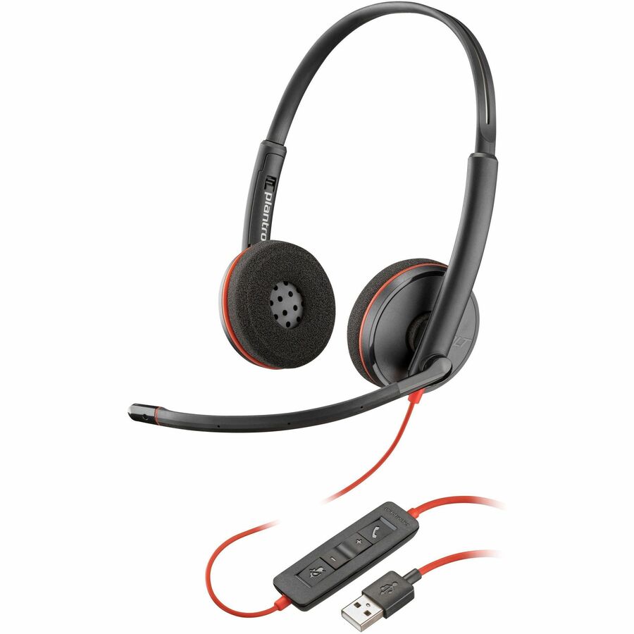 Poly Blackwire 3220 Stereo USB-A Headset TAA (Bulk) - Stereo - USB Type A - Wired - 32 Ohm