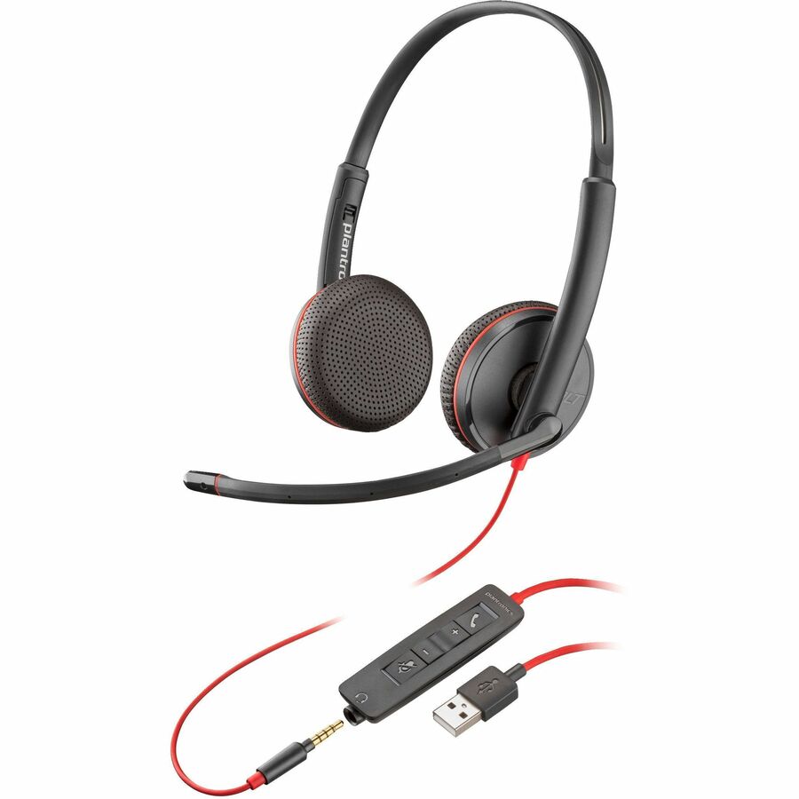 Poly Blackwire 3225 Headset - Stereo - USB Type A Mini-phone (3.5mm) - Wired - 32 Ohm - 20