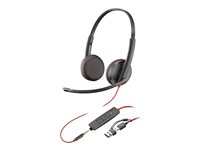 Poly Blackwire 3225 Stereo USB-C Headset + 3.5mm Plug + USB-C/A Adapter (Bulk) 8X229A6