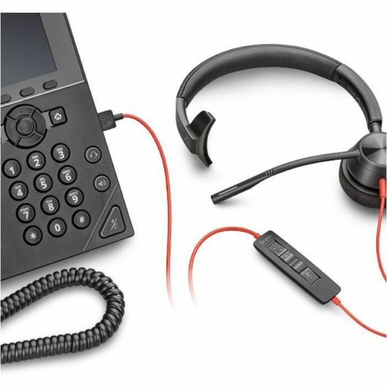 Poly Blackwire 3310 Microsoft Teams Certified USB-A Headset - Mono - USB Type A,