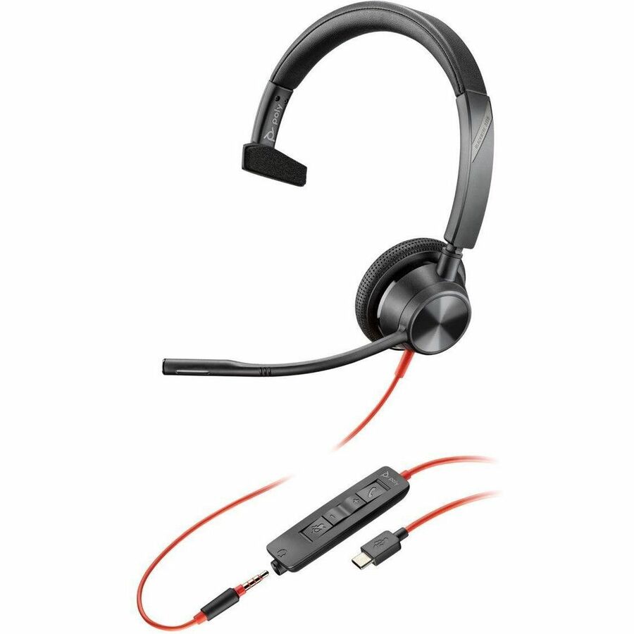 Poly Blackwire 3315 Headset - Mono - Mini-phone (3.5mm) USB Type C - Wired - 32 Ohm - 20 H