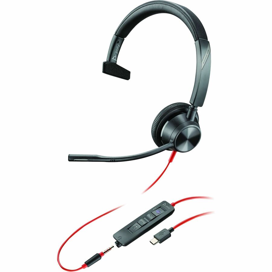 Poly Blackwire 3315 Microsoft Teams Certified USB-C Headset TAA - Mono - Mini-phone (3.5mm