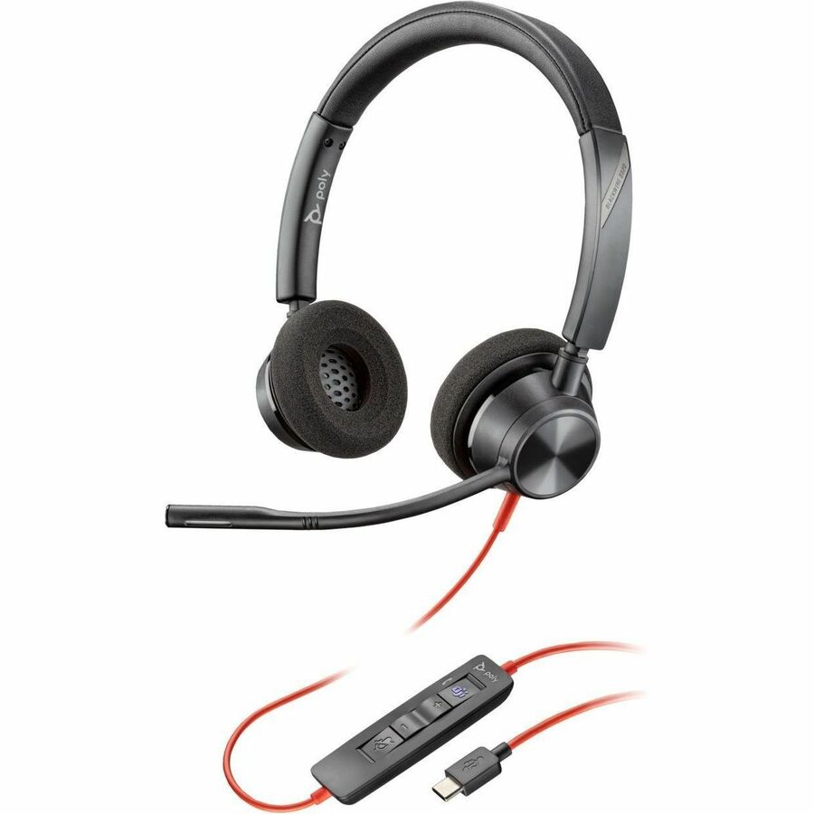 Poly Blackwire 3320 Headset - Stereo - USB Type C Mini-phone (3.5mm) - Wired - 32 Ohm - 20