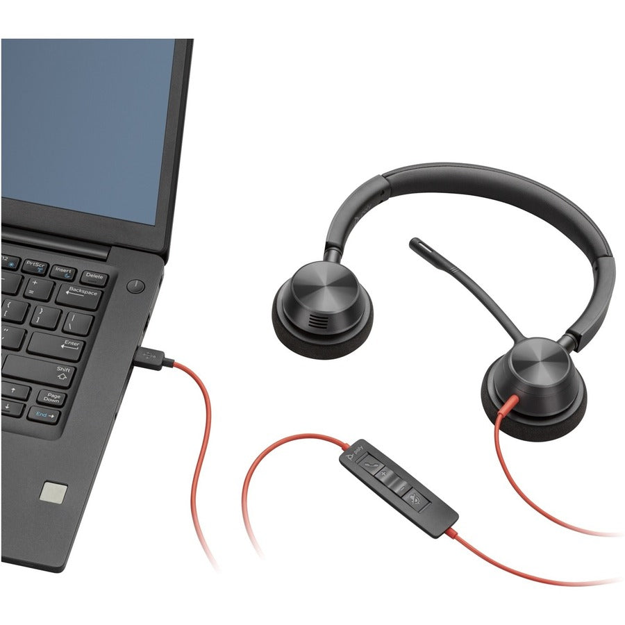Poly Blackwire 3320 USB-A Headset - Stereo - USB Type A, Mini-phone (3.5mm) - Wired - 20