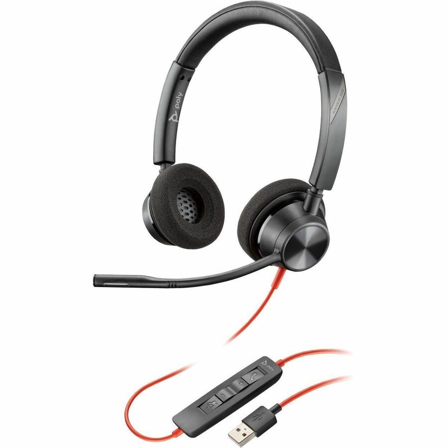 Poly Blackwire 3320 USB-A Headset TAA - Stereo - Mini-phone (3.5mm) USB Type A - Wired - 3