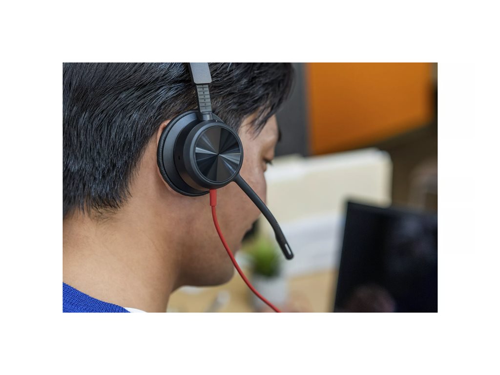 Poly Blackwire 8225-M - Blackwire 8200 series - headset - on-ear - wired - active noise canceling - USB-C - black - TAA Compliant 7E2K8AA#ABA