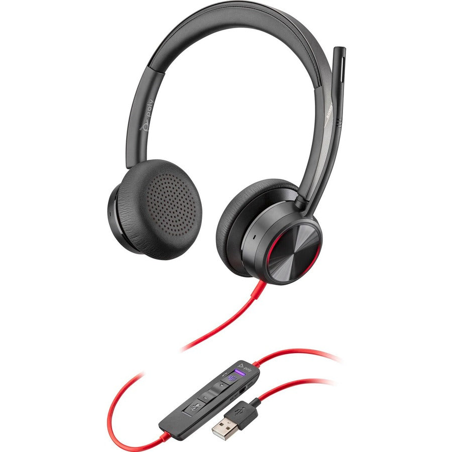Poly Blackwire 8225-M Microsoft Teams Certified USB-A Headset - Stereo - Mini-phone