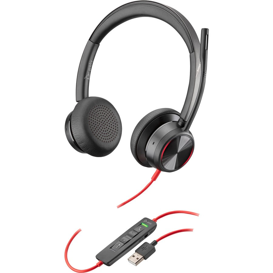 Poly Blackwire 8225 USB-A Headset - Stereo - Mini-phone (3.5mm), USB Type A - Wired - 32