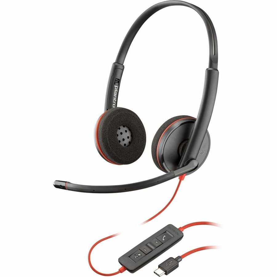 Poly Blackwire C3220 Headset - Stereo - USB Type C, Mini-phone (3.5mm) - Wired - On-ear -