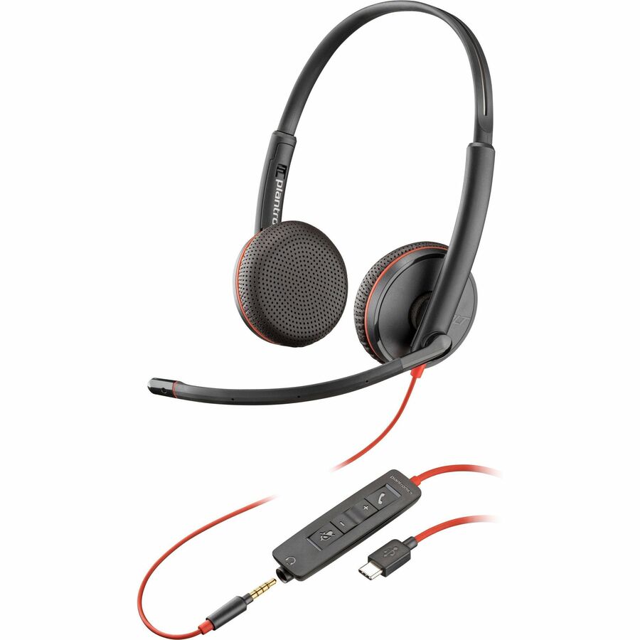 Poly Blackwire C3225 Stereo USB-C Headset (Bulk) - Stereo - Micro USB, Mini-phone (3.5mm)