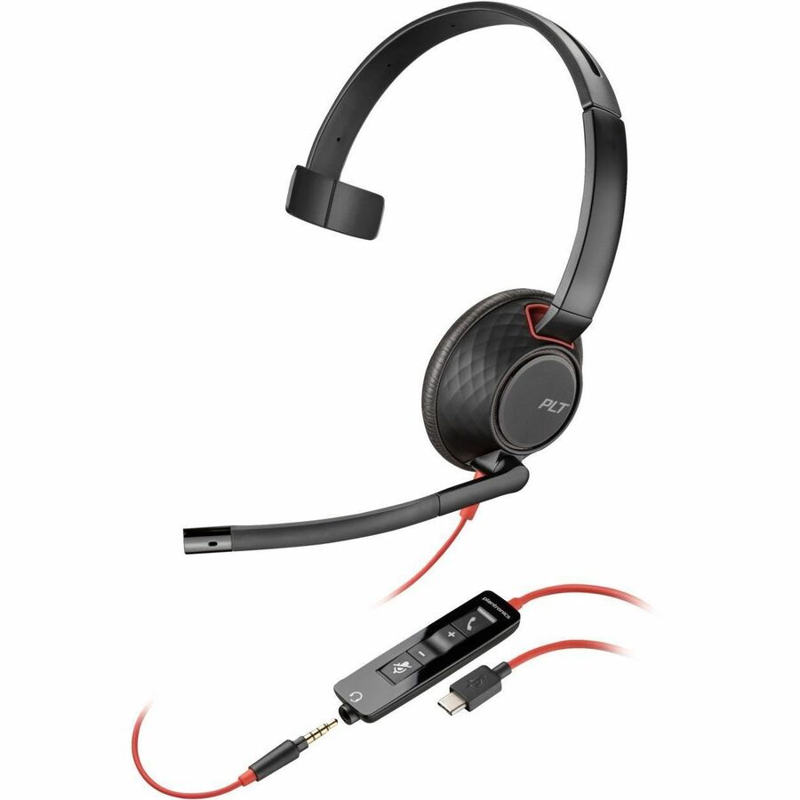 Poly Blackwire C5210 USB-C Headset + Inline Cable (Bulk Qty.50) - Mono - USB Type C,