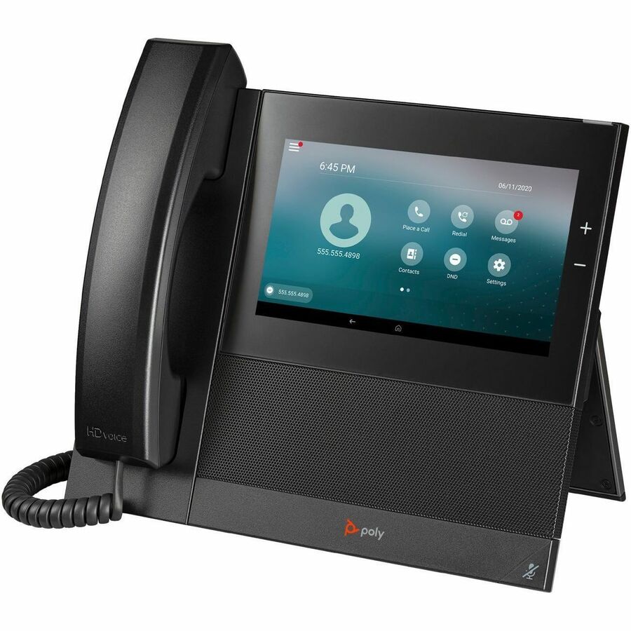 Poly CCX 600 IP Phone - Corded - Corded/Cordless - Bluetooth, Wi-Fi - Desktop - Black -
