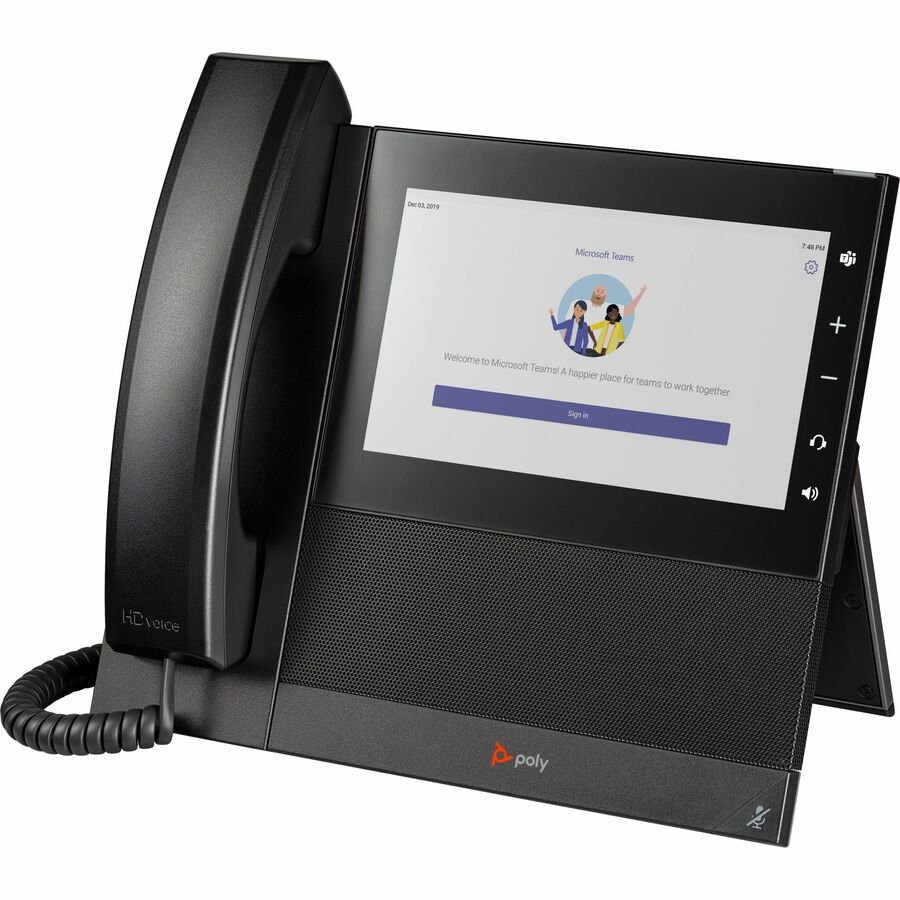Poly CCX 600 IP Phone - Corded - Corded/Cordless - Bluetooth, Wi-Fi - Desktop - Black - 849A8AA#ABA