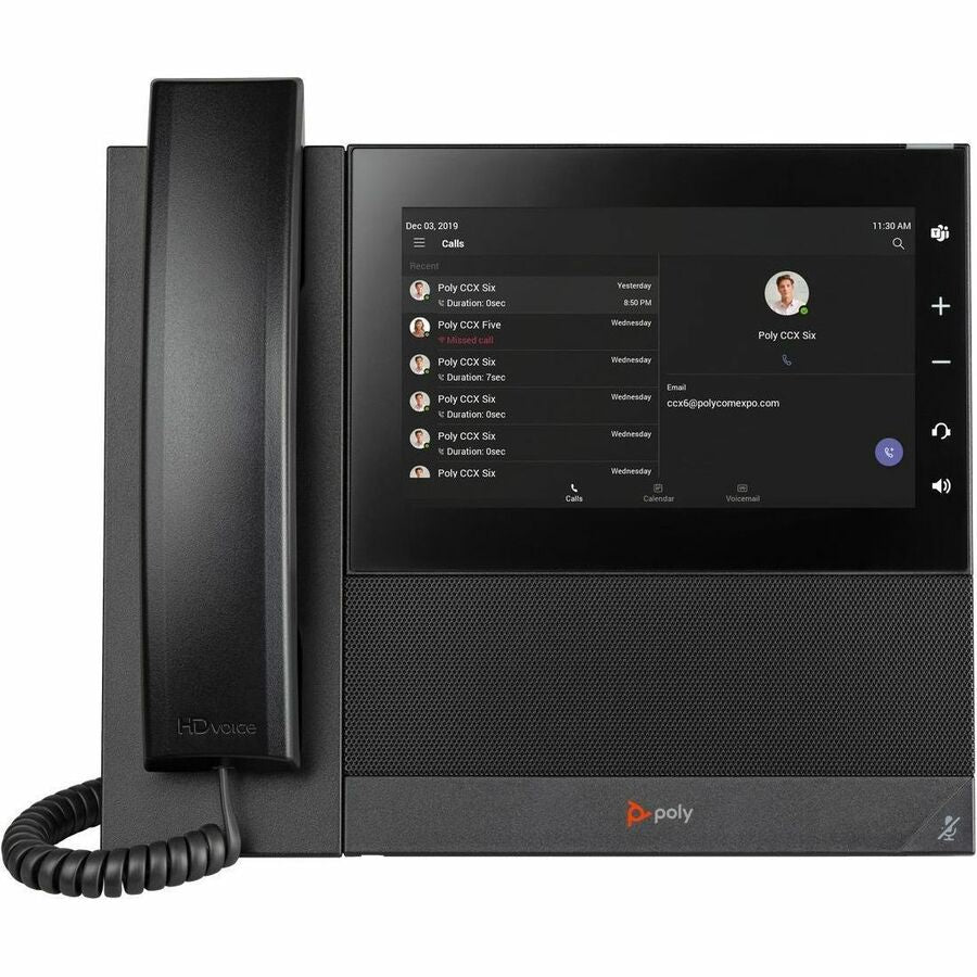 Poly CCX 600 IP Phone - Corded - Corded/Cordless - Wi-Fi, Bluetooth - Desktop - Black -