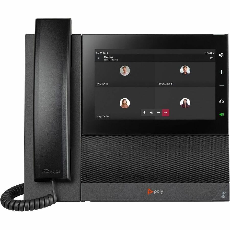 Poly CCX 600 IP Phone - Corded - Corded/Cordless - Wi-Fi, Bluetooth - Desktop - Black -