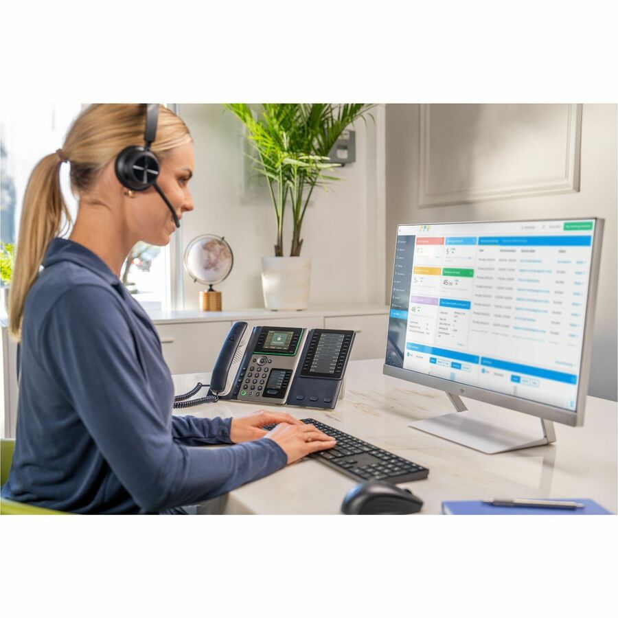 Poly E450 IP Phone - Corded - Corded - Desktop - Black - VoIP - 2 x Network (RJ-45) - PoE