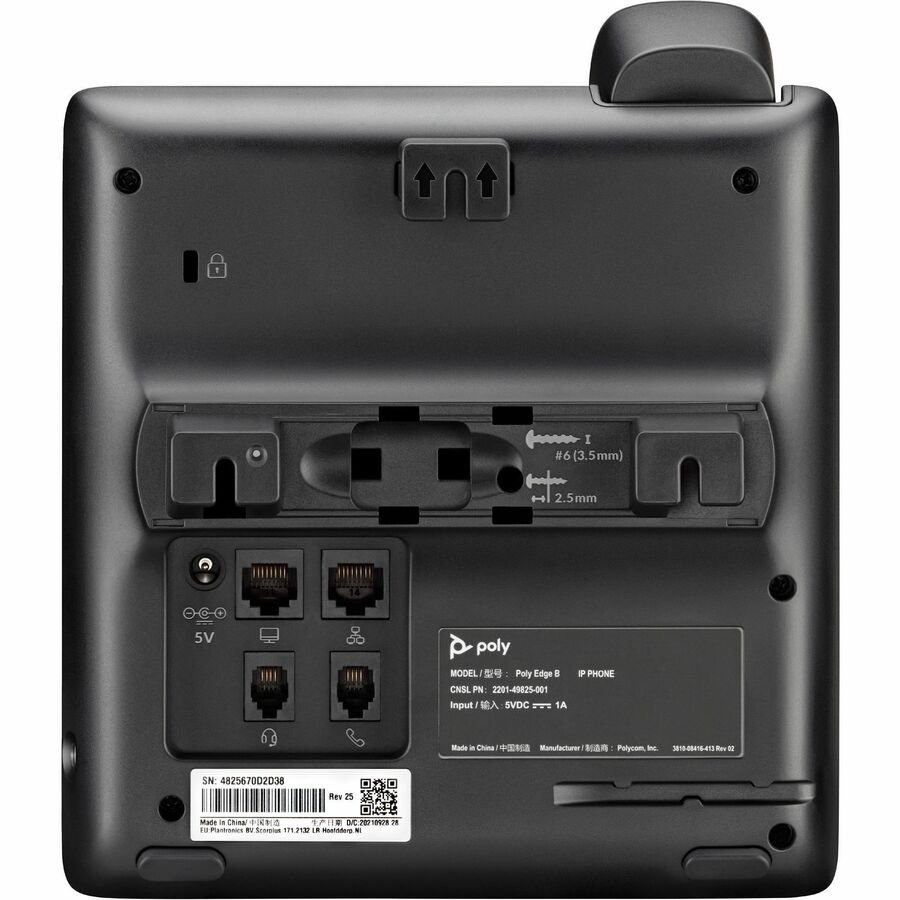 Poly Edge B10 IP Phone - Corded - Corded - Wall Mountable, Desktop - Black - VoIP - 2 x