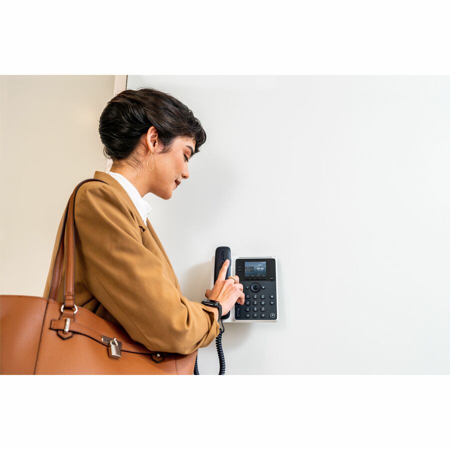 Poly Edge E100 IP Phone - Corded - Corded - Desktop, Wall Mountable - VoIP - 2 x Network