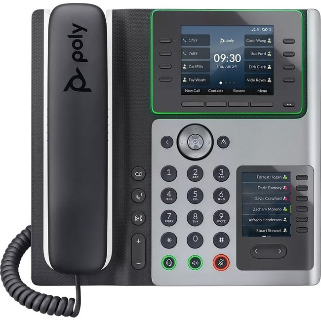 Poly Edge E500 IP Phone - Corded - Corded - NFC - Desktop, Wall Mountable - TAA Compliant 2200-87855-025