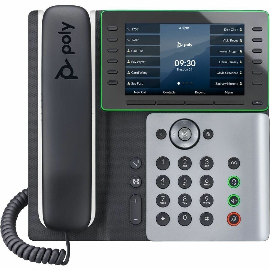 Poly Edge E550 IP Phone - Corded - Corded/Cordless - Bluetooth, Wi-Fi - Desktop, Wall