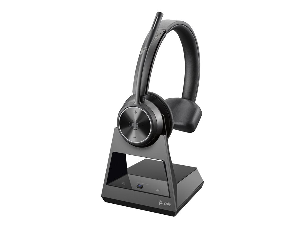 Poly Savi 7310 UC - Savi 7300 series - headset - on-ear - DECT - wireless - USB-A via DECT adapter - black - Certified for Microsoft 8L585AA#ABA