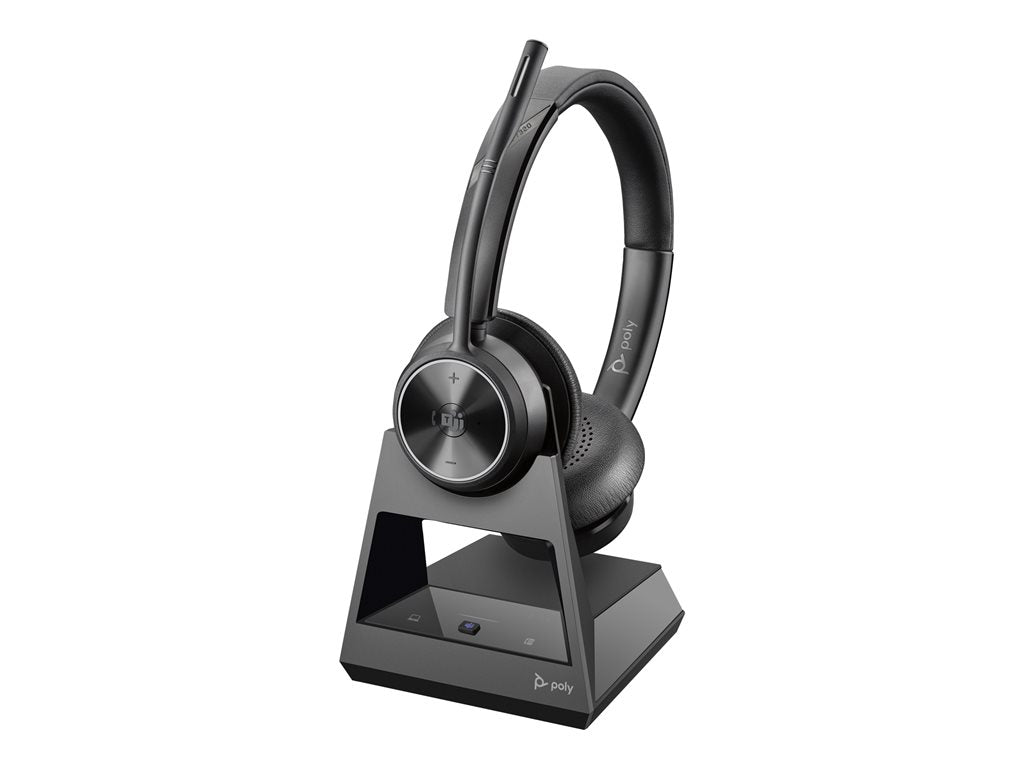 Poly Savi 7320 UC - 7300 Office Series - headset - on-ear - DECT - wireless - black - Certified for Microsoft Teams 8L559AA#ABA