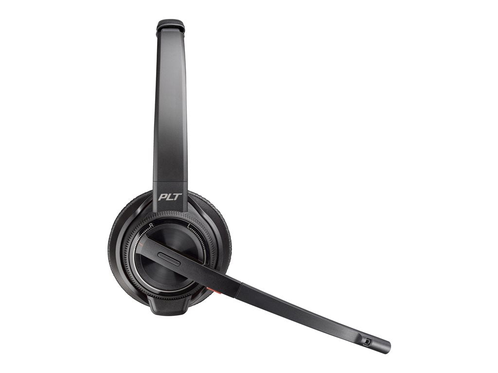 Poly Savi 8220 Office - Savi 8200 series - headset - on-ear - DECT - wireless - active noise canceling - black - TAA Compliant 7S4B5AA#ABA